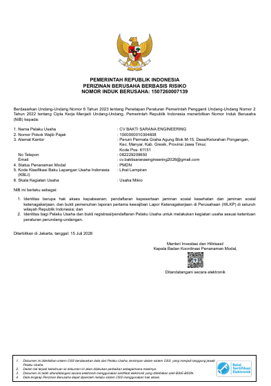 Nomor Induk Berusaha halaman 1